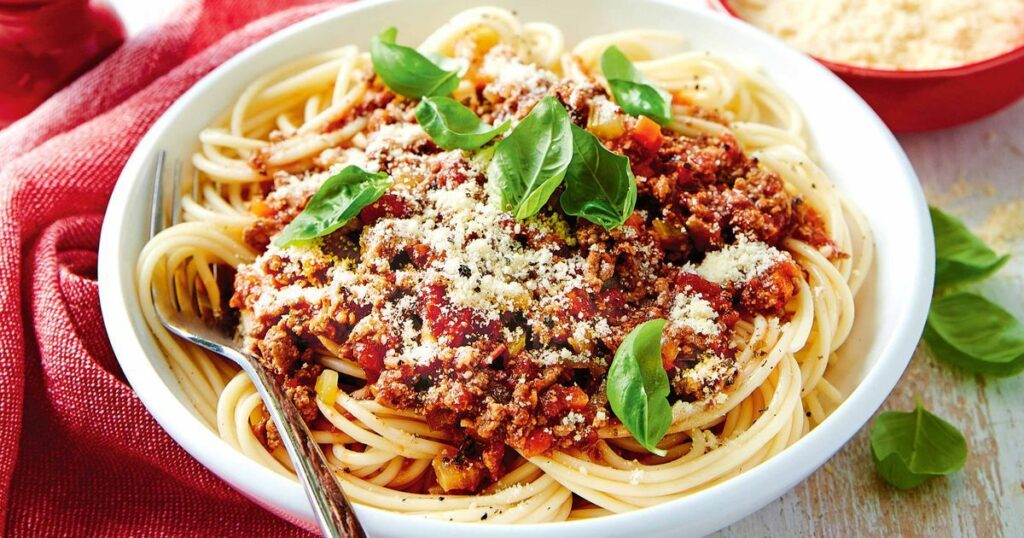 Italienische Bolognese-Spaghetti