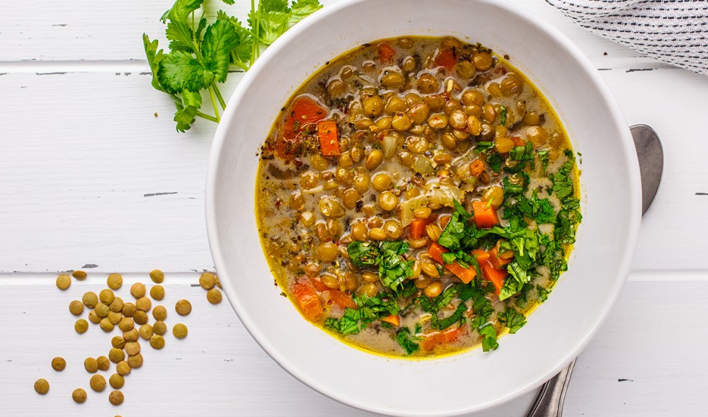 Linsen- und Gemüsesuppe