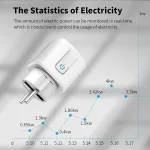 TNCE Tuya 16A/20A WiFi Smart Socket EU Smart Plug su maitinimo stebėjimo laiko funkcija Valdymas balsu su Alexa Google Hom