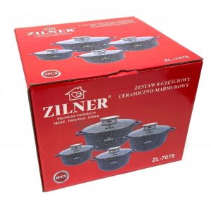 Puodų rinkinys su marmuro danga 8vnt. Zilner ZL-7078