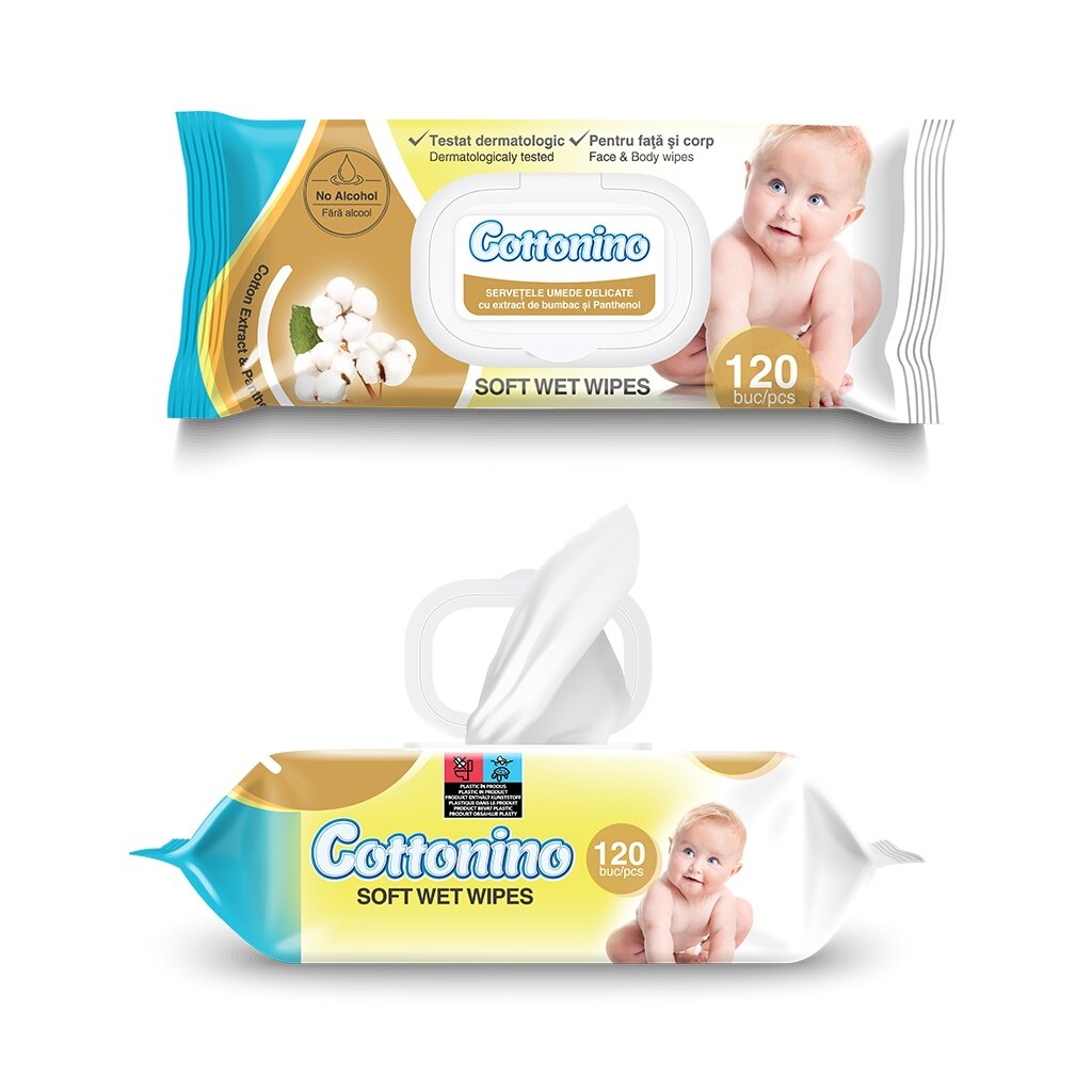 cottonino-baby-wet-wipes-with-cottonpanthenol-120-pcs-1 Feuchttücher für Babys COTTON&PANTHENOL 120 STÜCK – Bild 1
