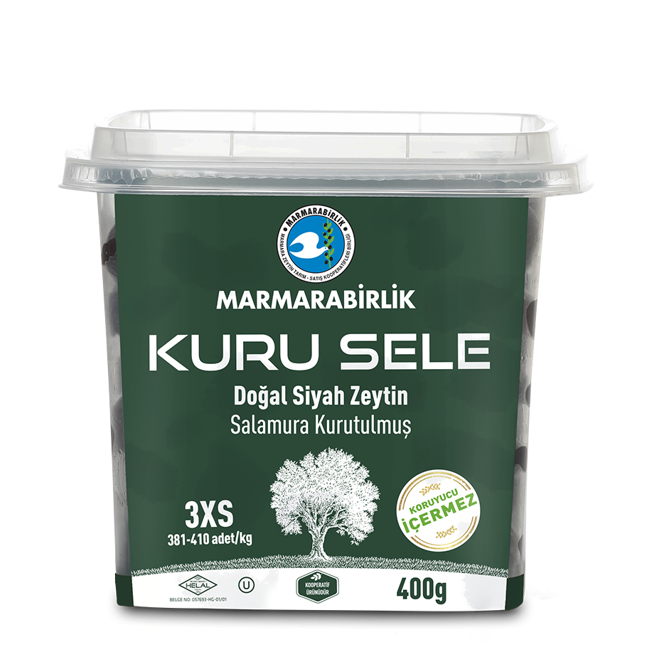 juodosios-alyvuoges-su-kauliukais-marmarabirlik-kuru-sele-3xs-400-g-1 Schwarze Oliven mit Kernen MARMARABIRLIK KURU SELE 3XS, 400 g – Bild 1