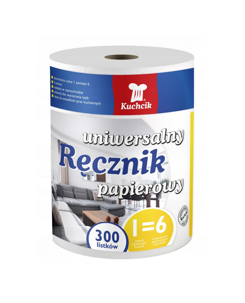popieriniai-ranksluosciai-kuchcik-300-lapeliu-2-sluoksniai-celiulioze Küchenpapier KUCHCIK 300 Blatt, 2-lagig, Zellulose – Bild 1