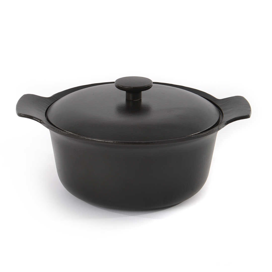 berghoff-3900040 BergHOFF Ketaus Kochtopf RON 24 cm | 4,2 L, Schwarz, Mit Holzgriff – Bild 1