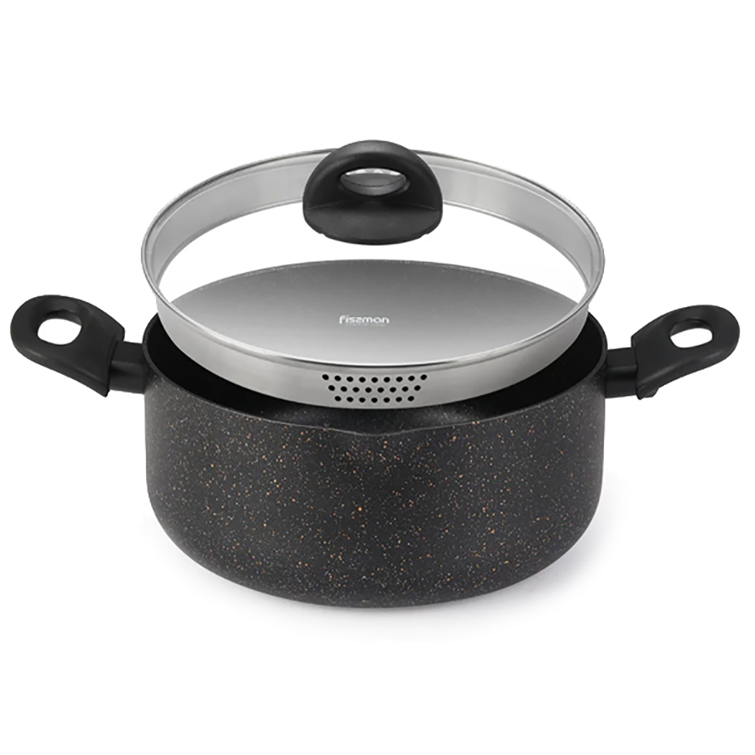 puodas-fissman-14993 Fissman Topf PROMO 24 cm | 4,6 L, mit "TouchStone"-Beschichtung und Abgießfunktion – Bild 1