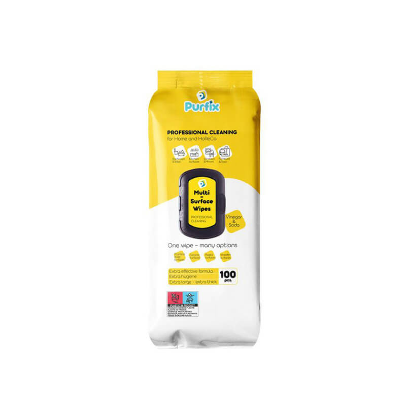 dregnos-serveteles-ivairiems-pavirsiams-purfix-100vnt Feuchttücher für Oberflächen Purfix | 100 Stk., Universal – Bild 1