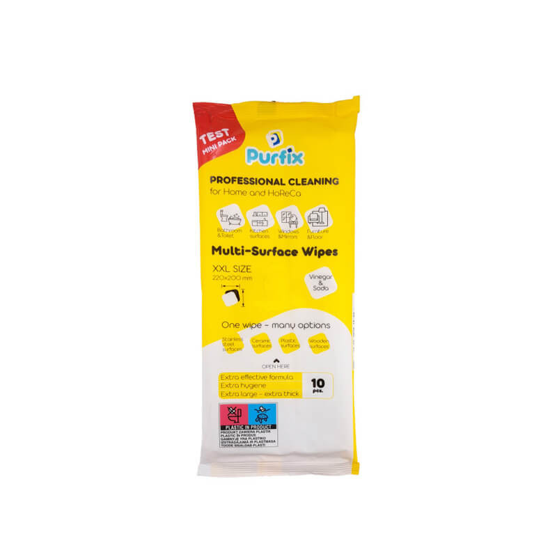 dregnos-serveteles-ivairiems-pavirsiams-purfix-10vnt Feuchttücher für Oberflächen Purfix | 10 Stk., Universal – Bild 1