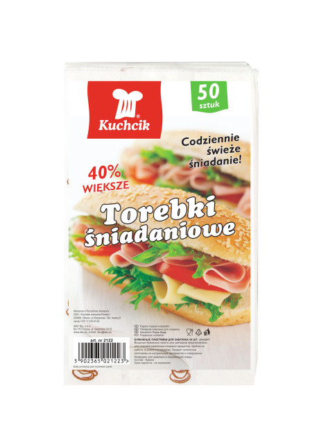 popieriniai-maiseliai-maistui-kuchcik-50vnt KUCHCIK Papiertüten für Lebensmittel | 50 Stk., 21x12x7 cm – Bild 1