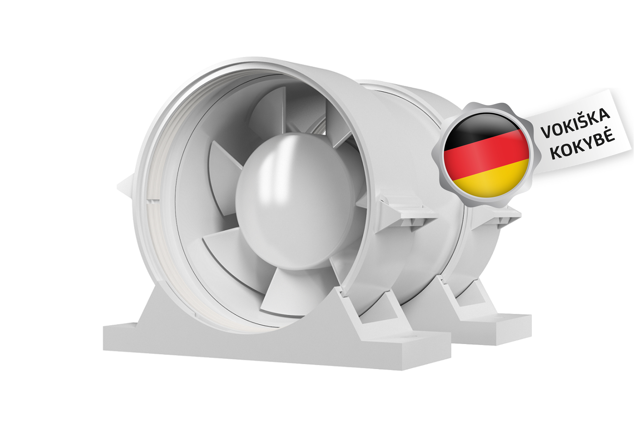 Kanalinis-Ventiliatorius-Vlano-TUBO-PRO-100-⌀100-mm-1 Vlano FLAP 125 Badezimmerlüfter (Einfache Ausführung) ⌀125 mm | Automatische Jalousie, Kugellager – Bild 1