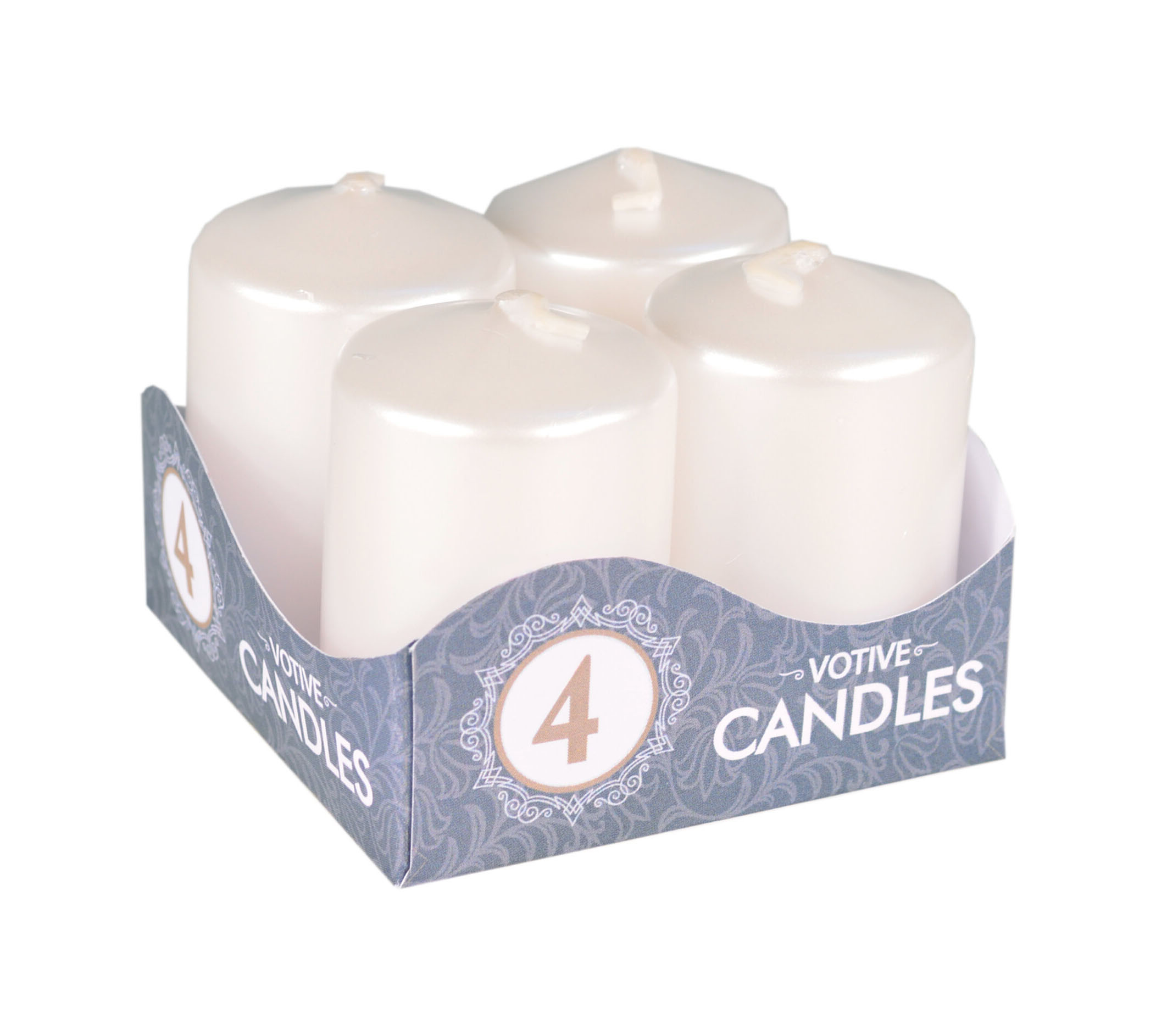 advento-zvakes-perlu-baltumo-4vnt Adventskerzen, perlweiß, 4 Stk. | 6x4 cm – Bild 1