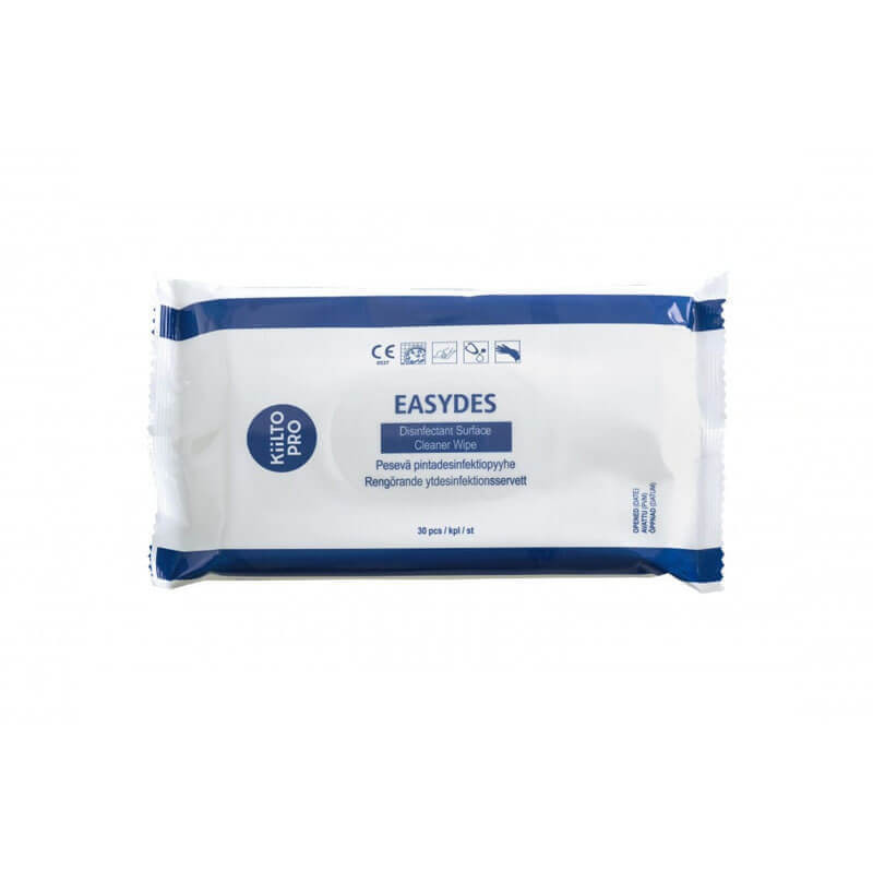 dregnos-dezinfekcines-pavirsiu-valymo-serveteles-Easydes-30vnt Easydes Desinfektionstücher für Oberflächen, 30 Stk. | Für schnelle Wirkung, auf Ethanolbasis – Bild 1