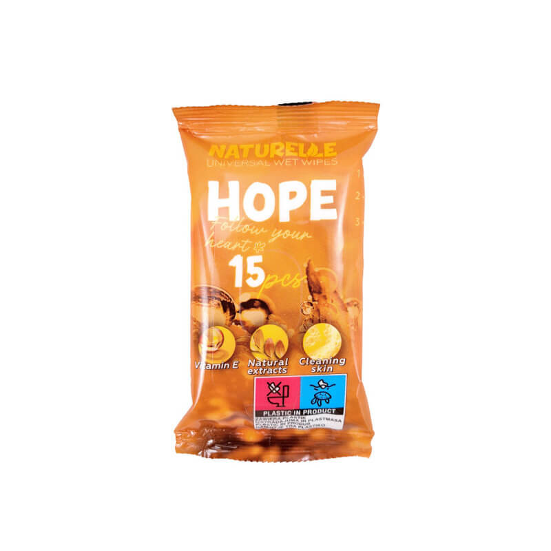 dregnos-serveteles-naturelle-hope-15vnt Universelle Feuchttücher Naturelle Hope, 15 Stk. | Für die ganze Familie – Bild 1