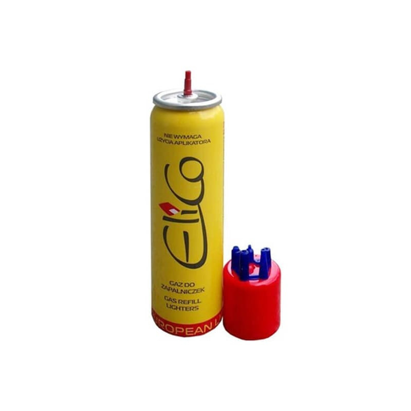 dujos-ziebtuveliams-elico-300ml Elico Feuerzeuggas, 300ml | Mit Adaptern, Butan – Bild 1