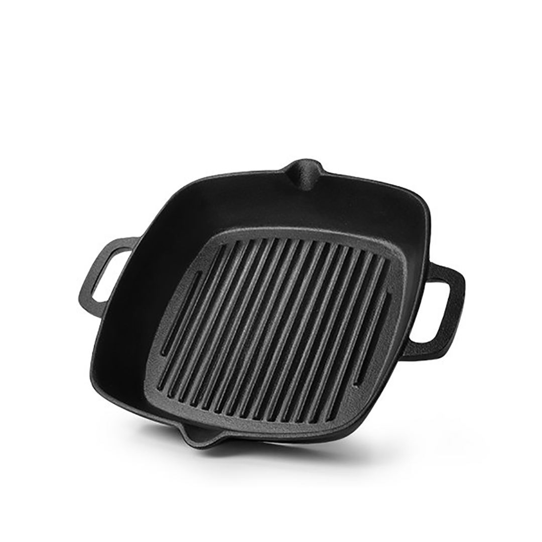ketaus-keptuve-grill-fissman-4097 Fissman Quadratische Grillpfanne aus Gusseisen | 26x26 cm, Mit zwei Griffen – Bild 1