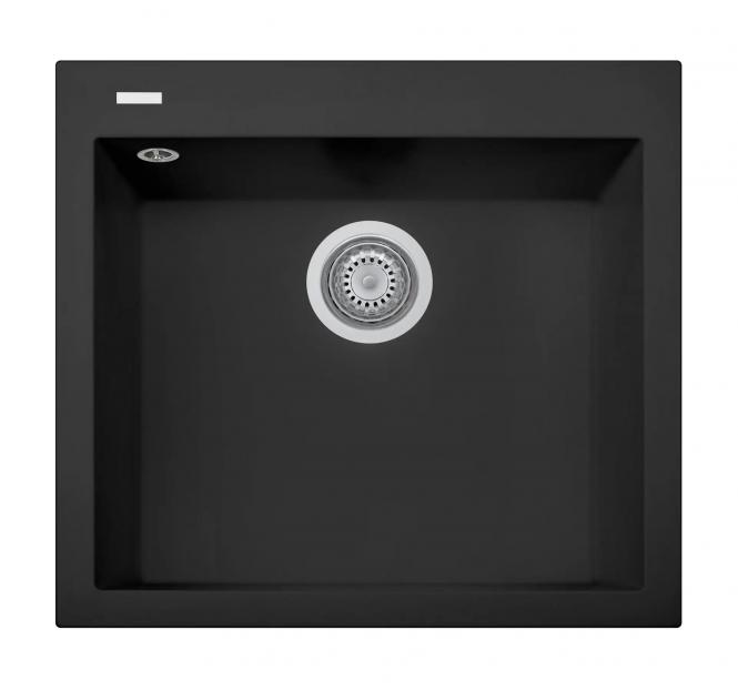 on5610_juodamatin Akmens Masės Plautuvė Plados-Telma Cube | Su ARIAPURA, Juoda MatinėSteinharzspüle Plados-Telma Cube | Mit ARIAPURA, Schwarz Matt – Bild 1