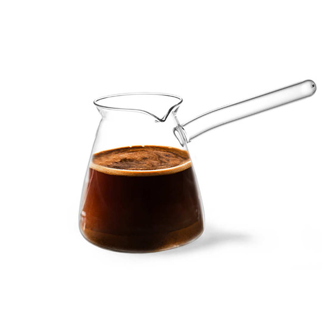 stiklinis-Indelis-turkiskai-kavai-virti-fissman-9439 Fissman Glaskaffeekanne (Džezva) | 650 ml, Borosilikatglas – Bild 1
