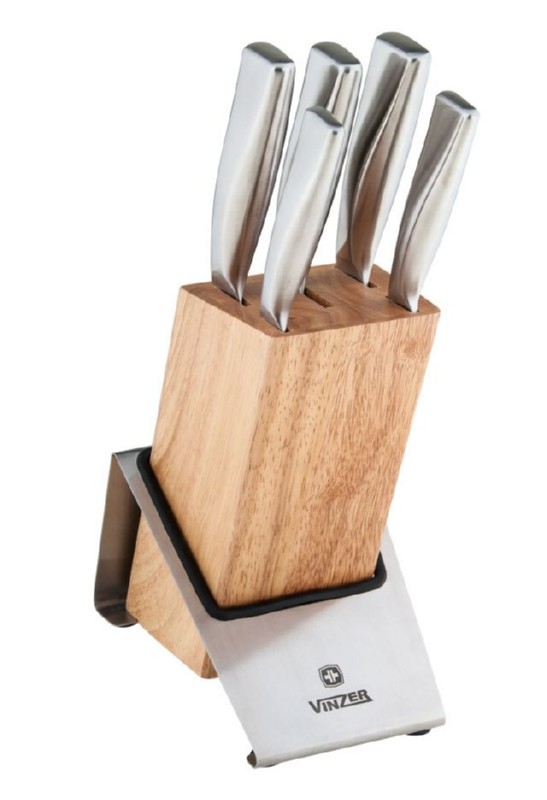 01_VNZ50121 Messerset VNZ50121 mit Ständer (6-teilig) | Hochwertiger Stahl, Ergonomische Griffe, Spülmaschinenfest – Bild 1