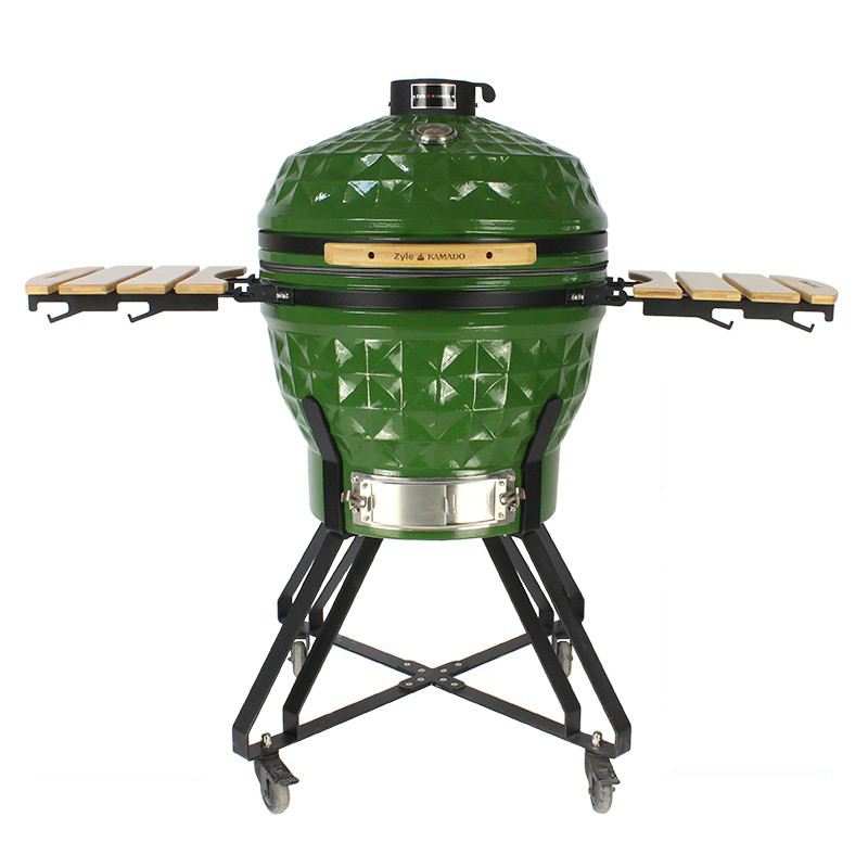 01_ZY24KSGRDISET ZYLE Kamado Grill ZY24KSGRDISET | 62 cm (24 Zoll) "Diamond" Stil, LEBENSLANGE GARANTIE, Grün – Bild 1