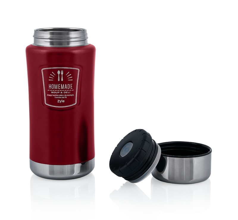 02_ZY1000RDFC ZYLE „HomeMade“ Speisebehälter ZY1000RDFC 1 L | Rot, Hält 14 Stunden warm, Vakuumisolierung – Bild 1