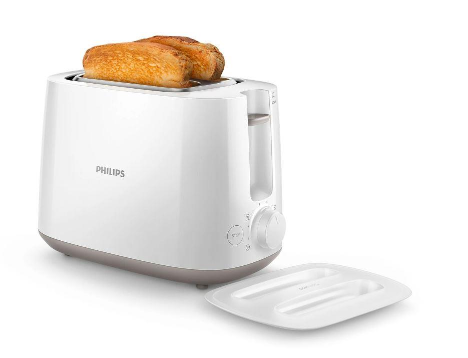 71d38f2b-b6dc-4613-9a42-f77a785be5be Philips Toaster HD2582/00, 830 W, Weiß | 8 Einstellungen, Kompakt – Bild 1