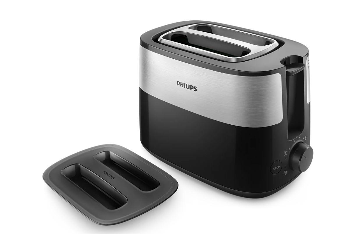 733b39b5-ce8a-47d9-9214-915f0cc2ddff Philips Toaster HD2517/90, 900 W, Schwarz | 8 Einstellungen, Integrierter Brötchenaufsatz – Bild 1