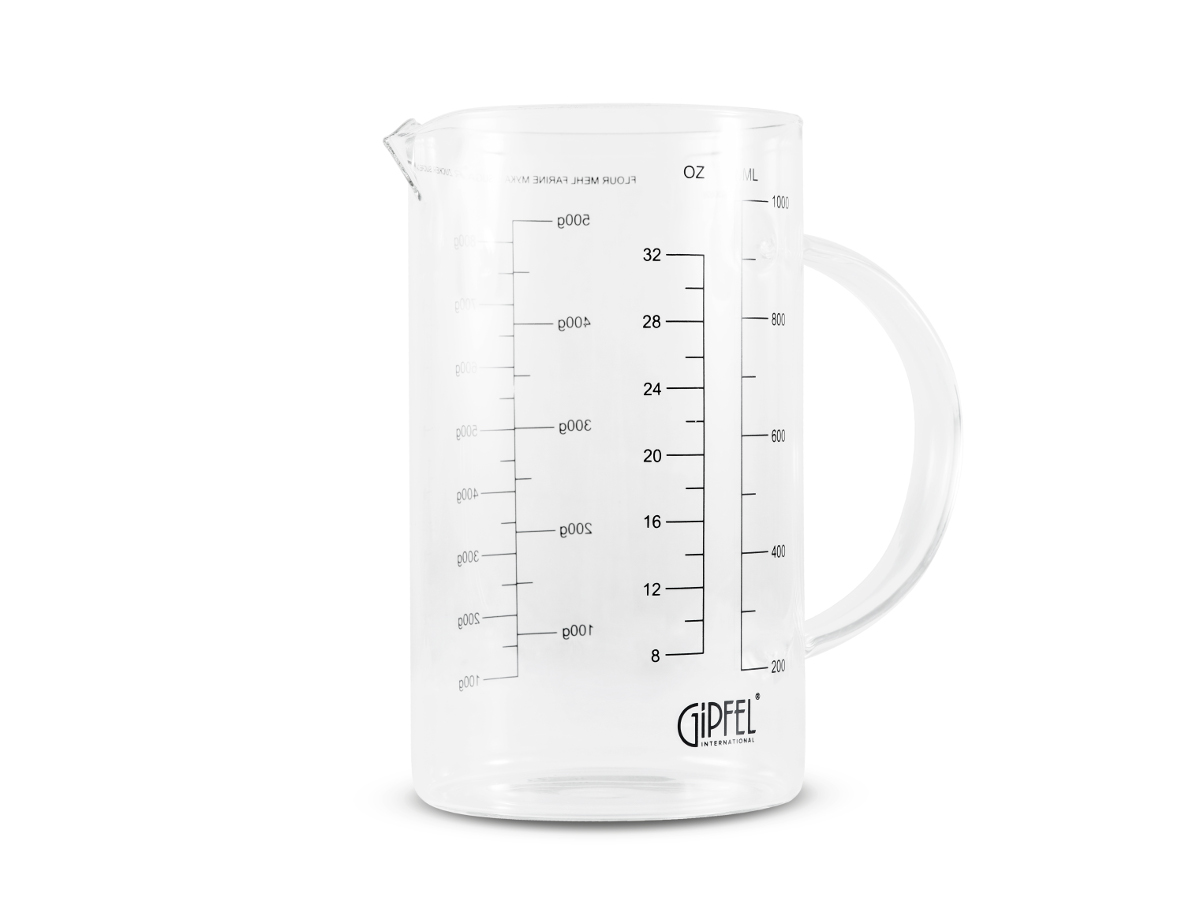 9f1386b831f062f91ec5e9711b7bace7 GIPFEL Matavimo ąsotis (puodelis) 5379 | 1 L, Borosilikatinis stiklas