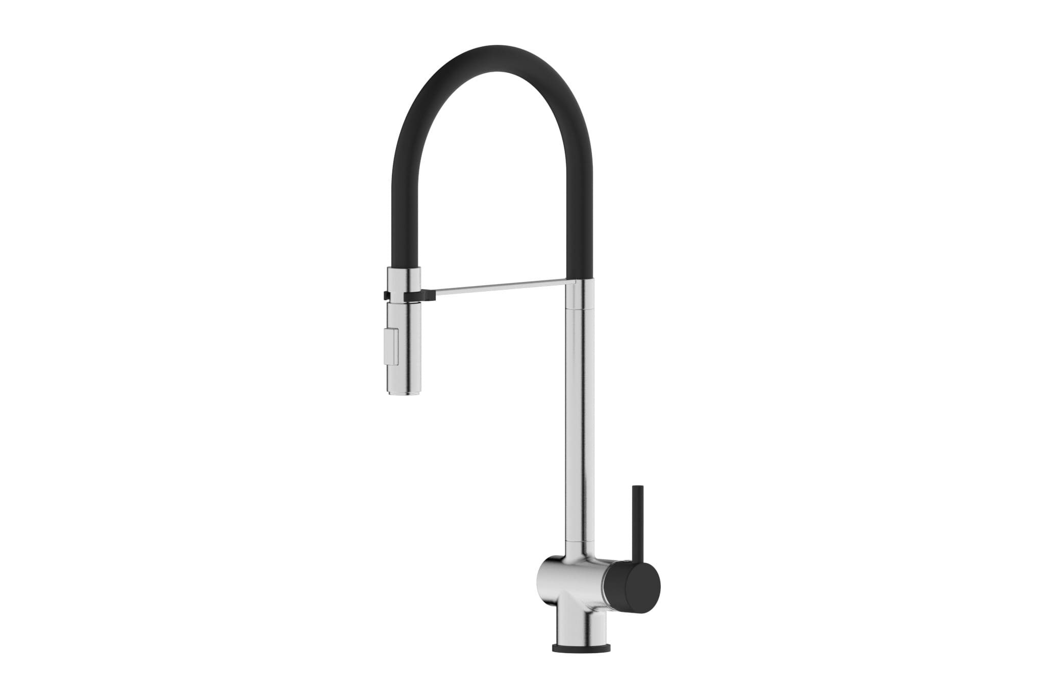 Edel-Brush-Black GÜNTER&HAUER Küchenarmatur EDEL Brush Black | Ausziehbare Brause, 360° Drehung, Mattschwarz/Stahl – Bild 1