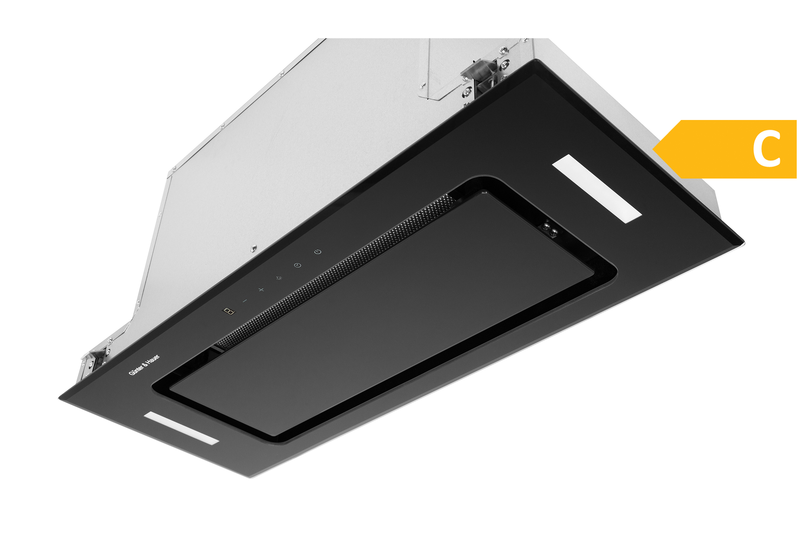 Gartraukis-Gunter-Hauer-ATALA-1075-GL Günter & Hauer Einbau-Dunstabzugshaube ATALA 1075 GL | 1200 m³/h, Randabsaugung, Schwarzes Glas – Bild 1