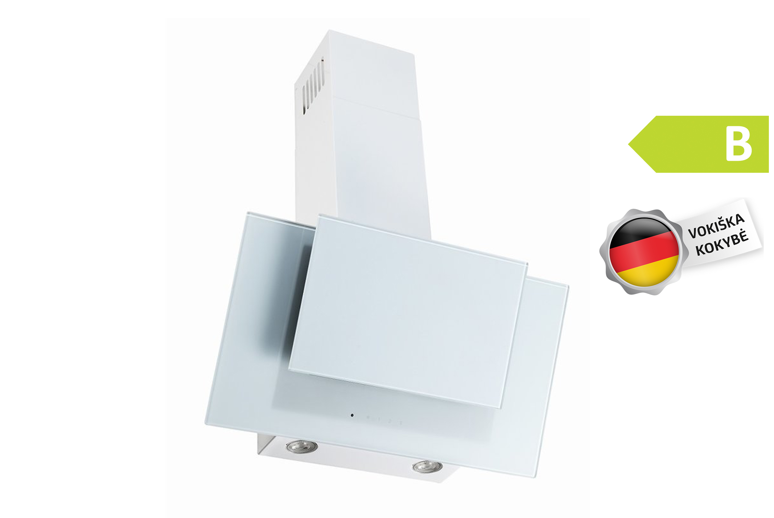 Gartraukis-Vlano-LESTO-60-White-Baltas-2 Vlano Wandhaube LESTO 60 Weiß | 405 m³/h, Randabsaugung, Energieeffizienzklasse B, 60 cm – Bild 1