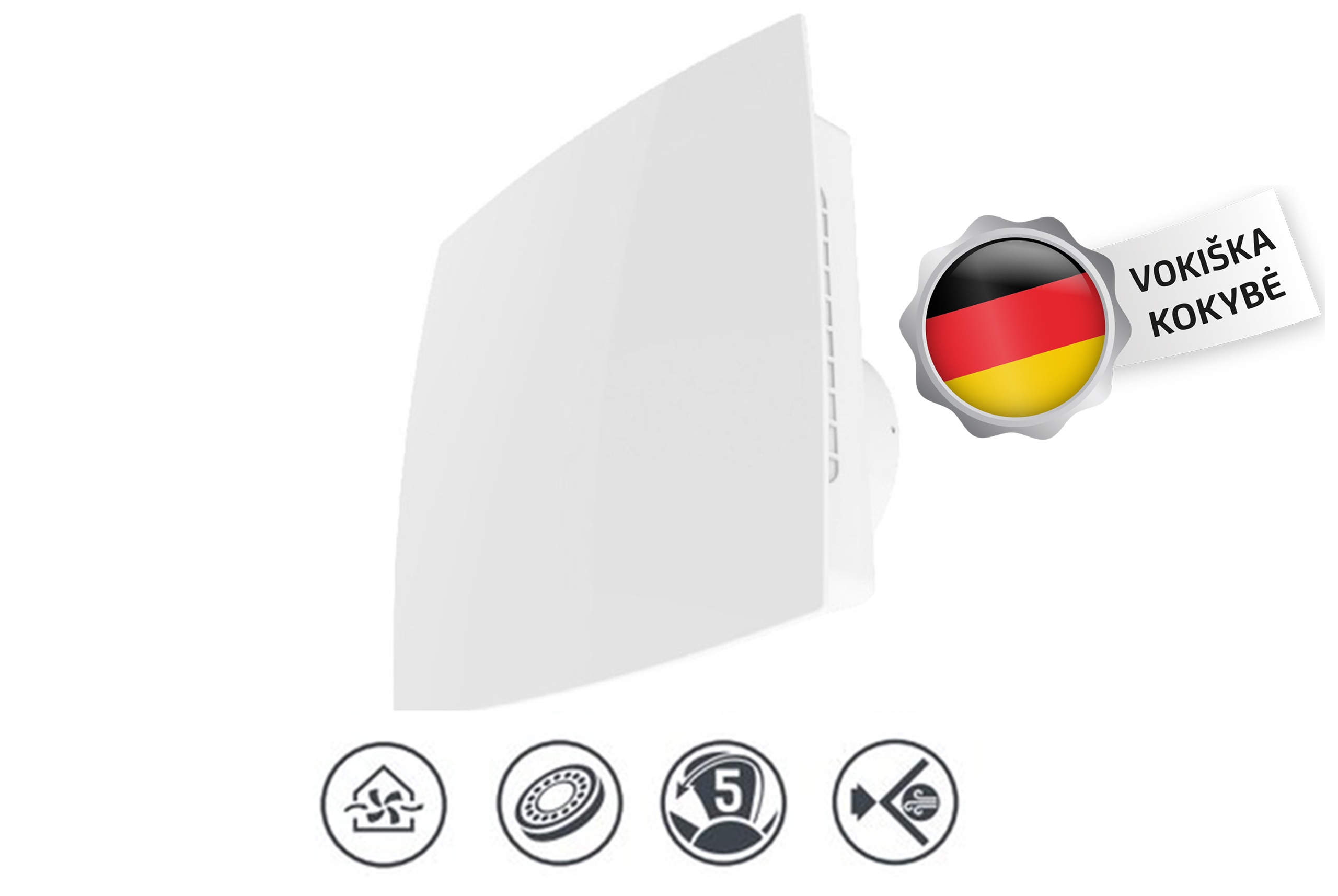 Istraukimo-Ventiliatorius-Vlano-100-AV-Paprasta-Komplektacija-⌀100 Vlano Abluftventilator 100 AV | Ø 100 mm, Basisausstattung, Modernes Design – Bild 1