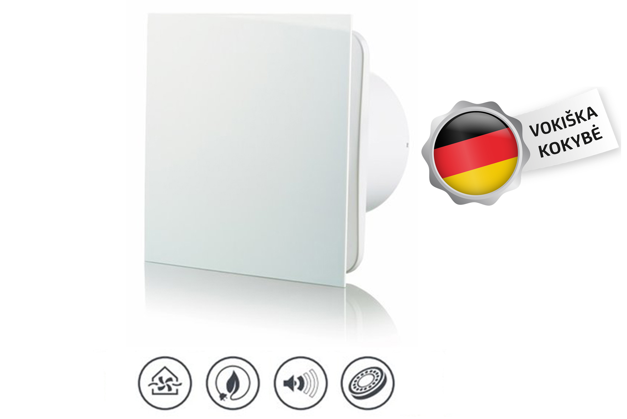 Istraukimo-Ventiliatorius-Vlano-S-100-Balta-Paprasta-Komplektacija-⌀100 Vlano Abluftventilator S-100 | Ø 100 mm, Leise (26 dB), Weiß – Bild 1