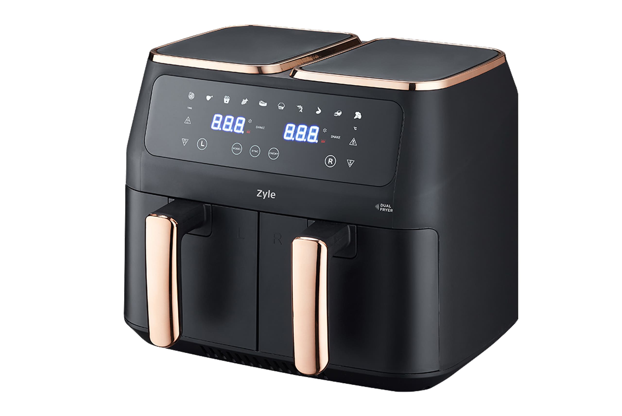 Karsto-oro-gruzdintuve-ZY029AF Zyle Doppel-Heißluftfritteuse ZY029AF | 8 L (2 x 4 L), 2800 W, 10 Programme, Synchronisation – Bild 1