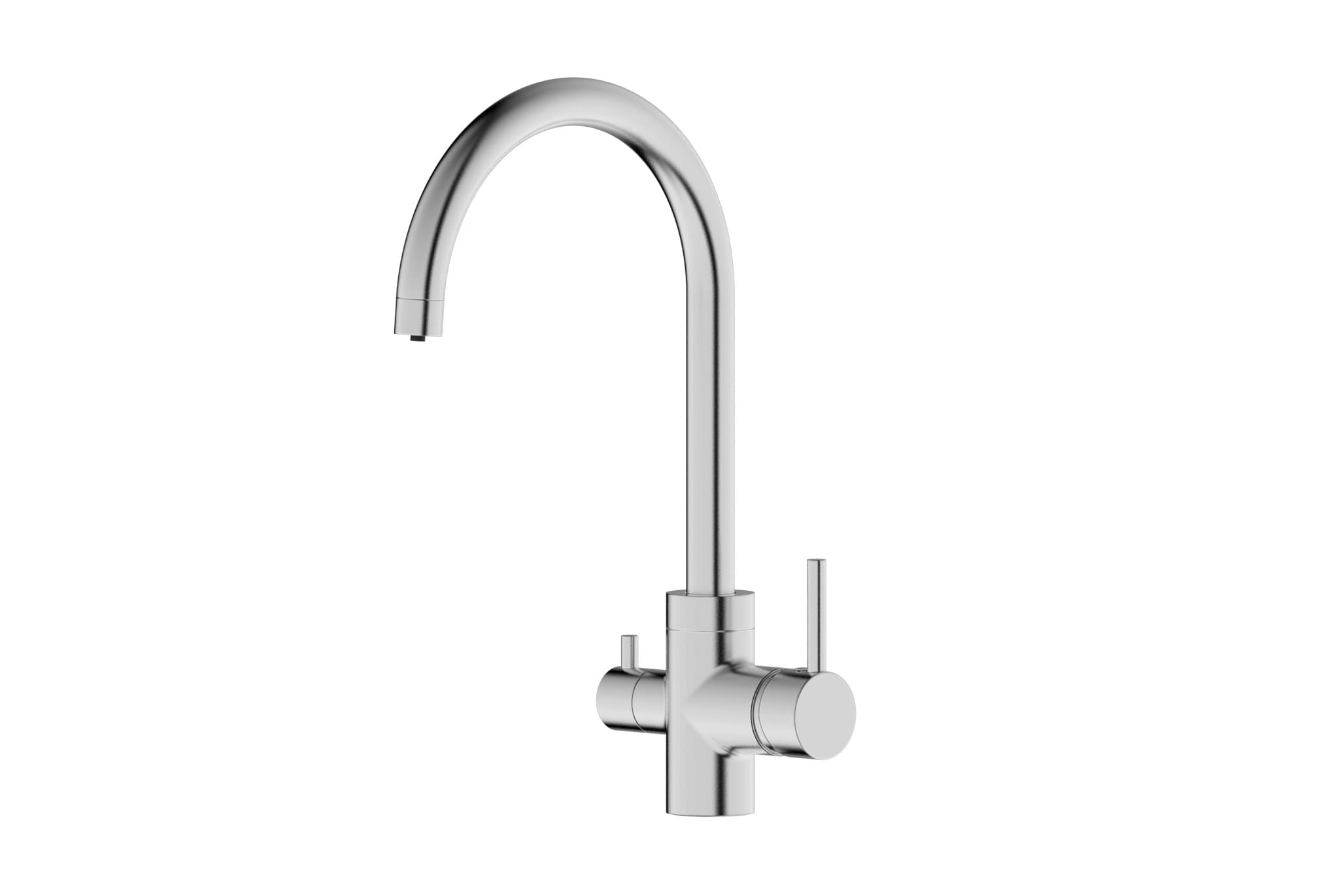 Maisytuvas-Hafen-Bruch-1 GÜNTER&HAUER Küchenarmatur HAFEN Brush | Zwei Griffe, Anschluss für gefiltertes Wasser, 360° Drehung – Bild 1