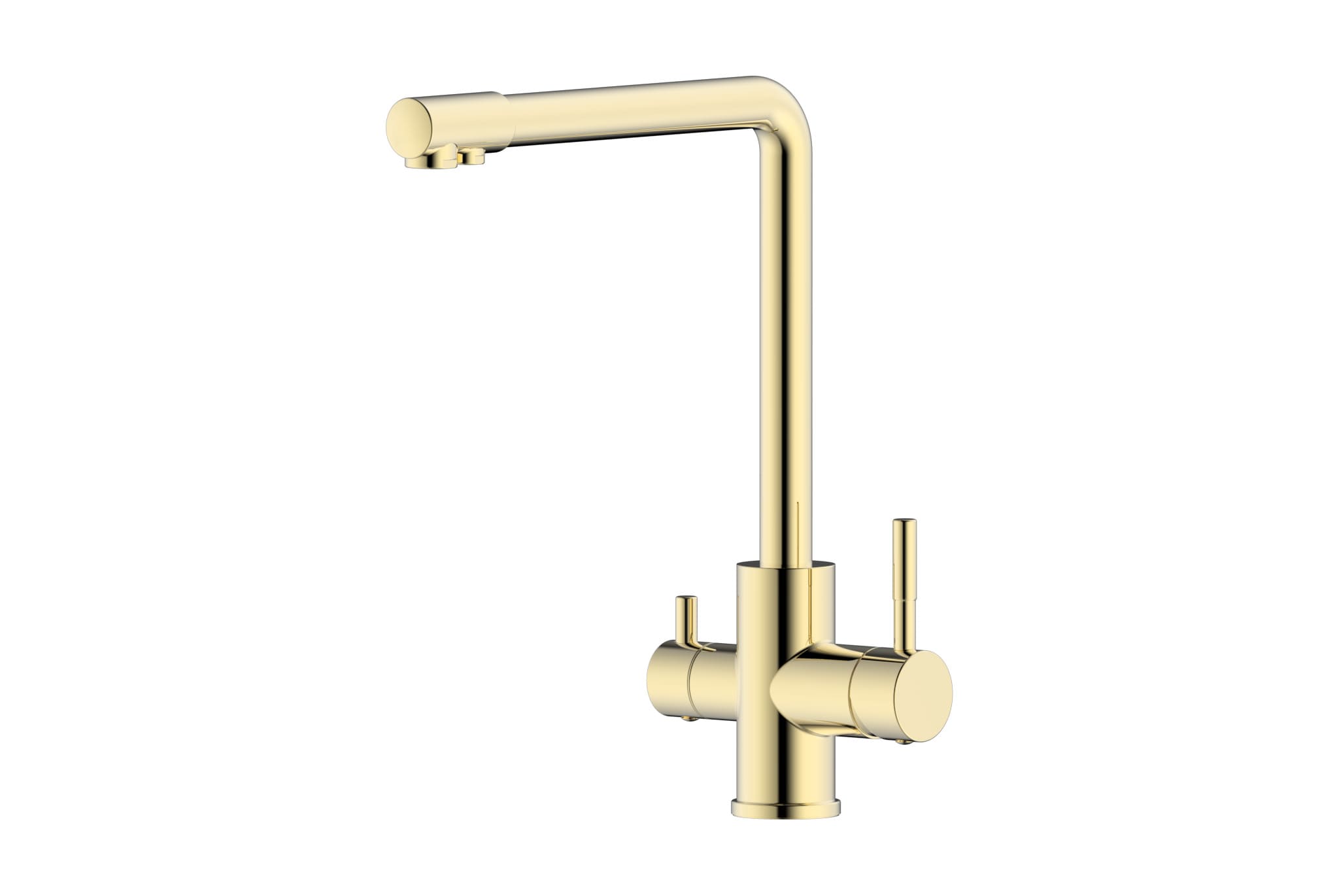 PERLE-Gold GÜNTER&HAUER Küchenarmatur PERLE Gold | Zwei Griffe, Gefiltertes Wasseranschluss, Luxuriöse Goldene Oberfläche – Bild 1