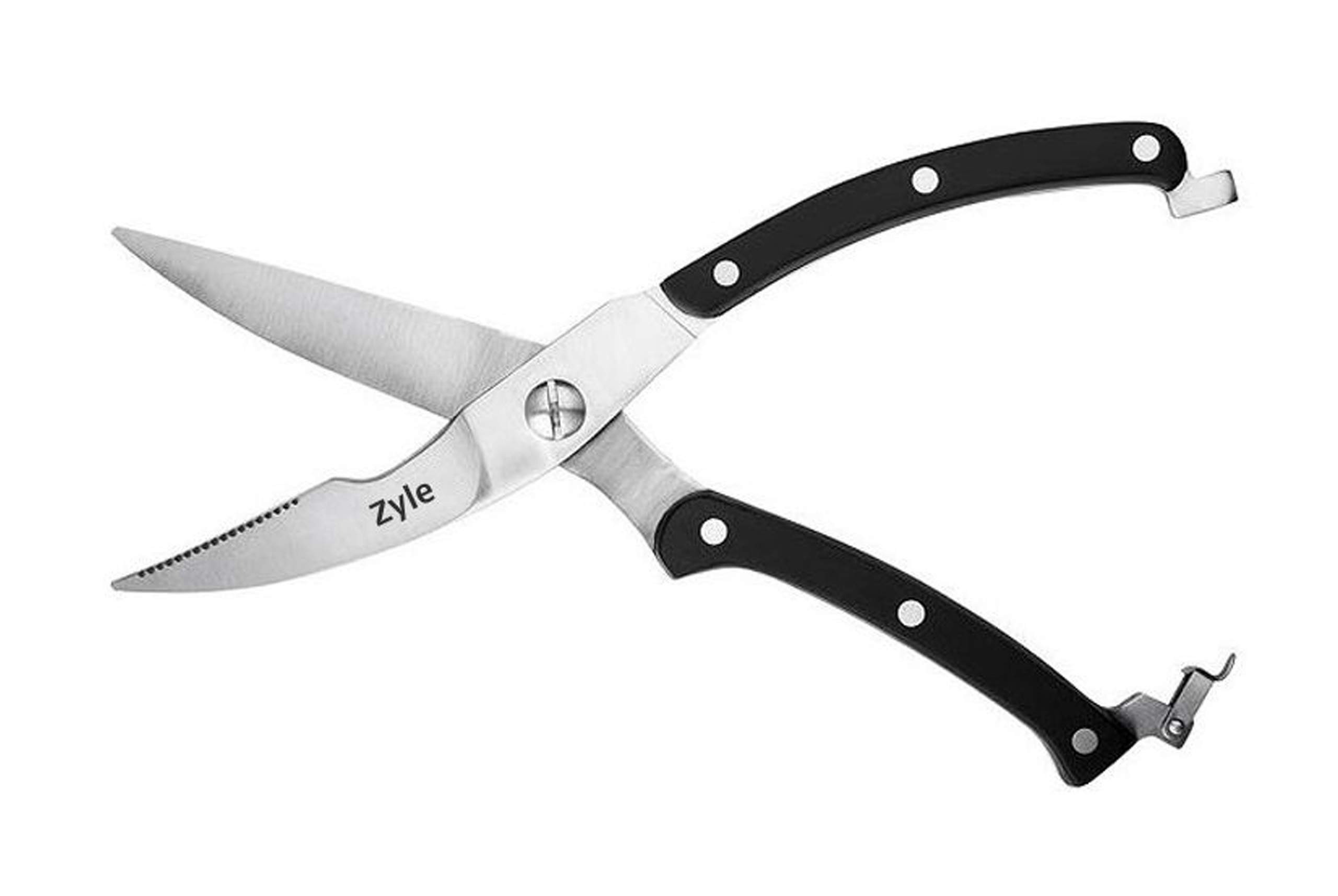 Zirkles-paukstienai-ZY456SC-1 ZYLE Schere für Geflügel ZY456SC | Holzgriffe, gezahnte Klingen, schneidet leicht Knochen – Bild 1