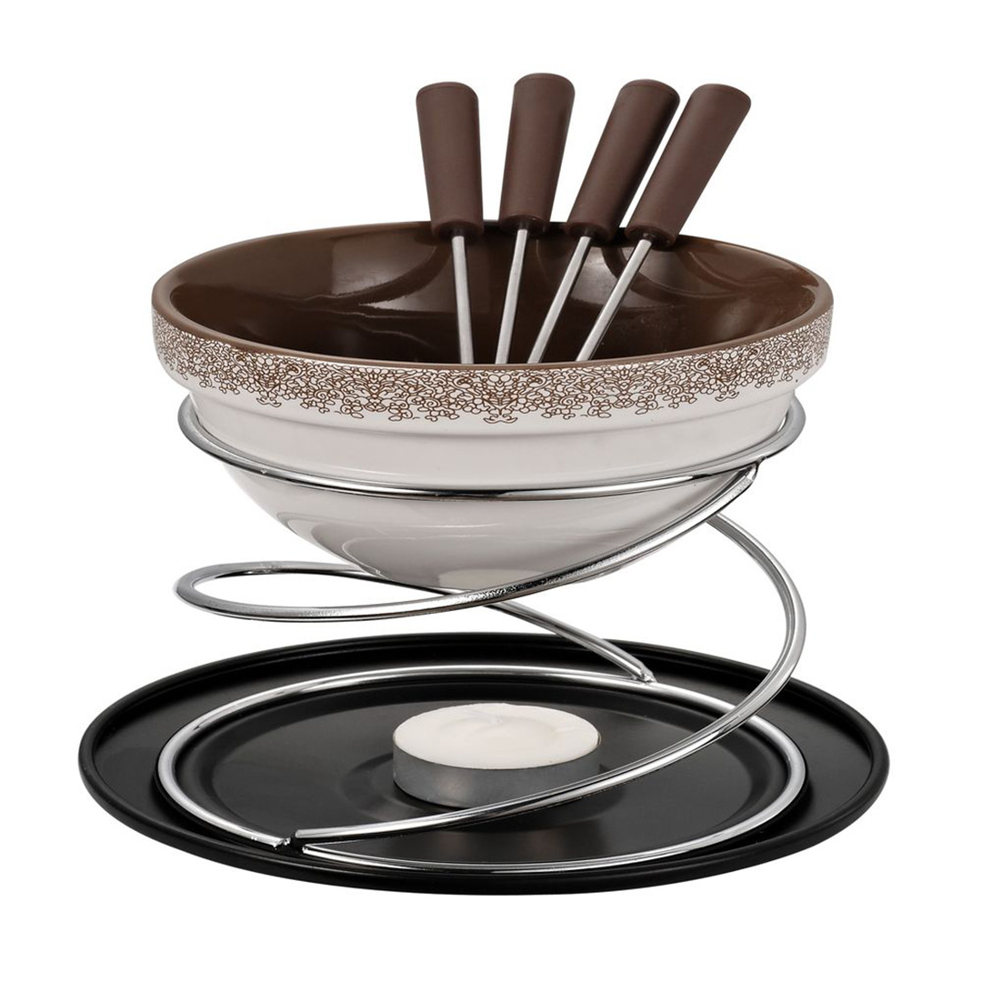 fondiu-gipfel-1905 GIPFEL Schokoladenfondue-Set MINOR 1905 | 8 Teile, 350 ml, für 4 Personen, Keramik und Stahl – Bild 1