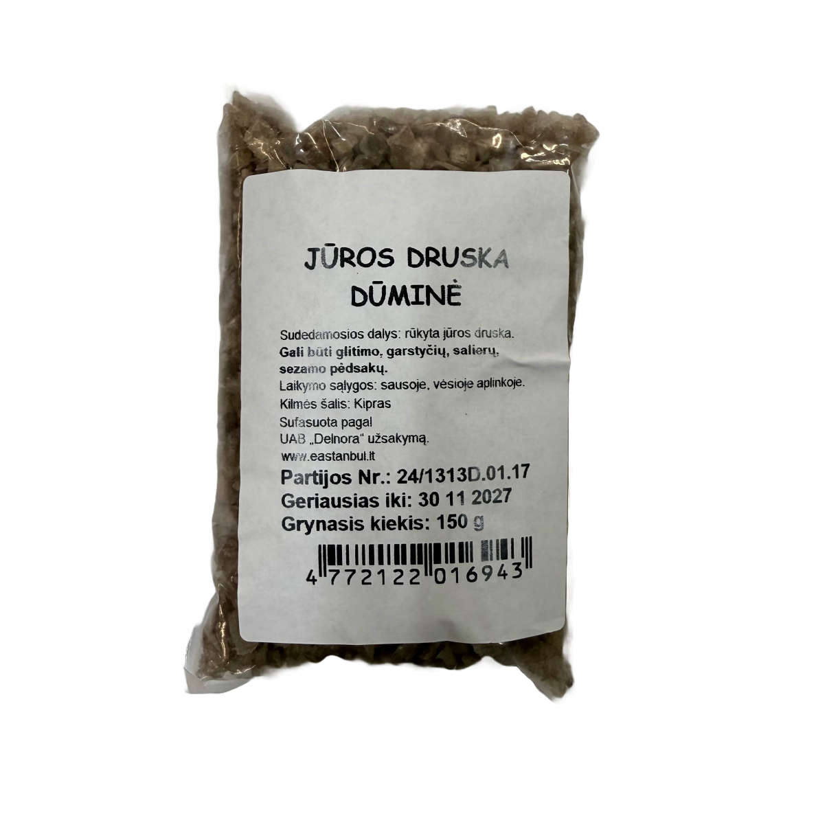 juros-druska-dumine-150g-1 JŪROS DRUSKA Dūminė | 150 g, Natūralus Rūkymo Aromatas, Griliui