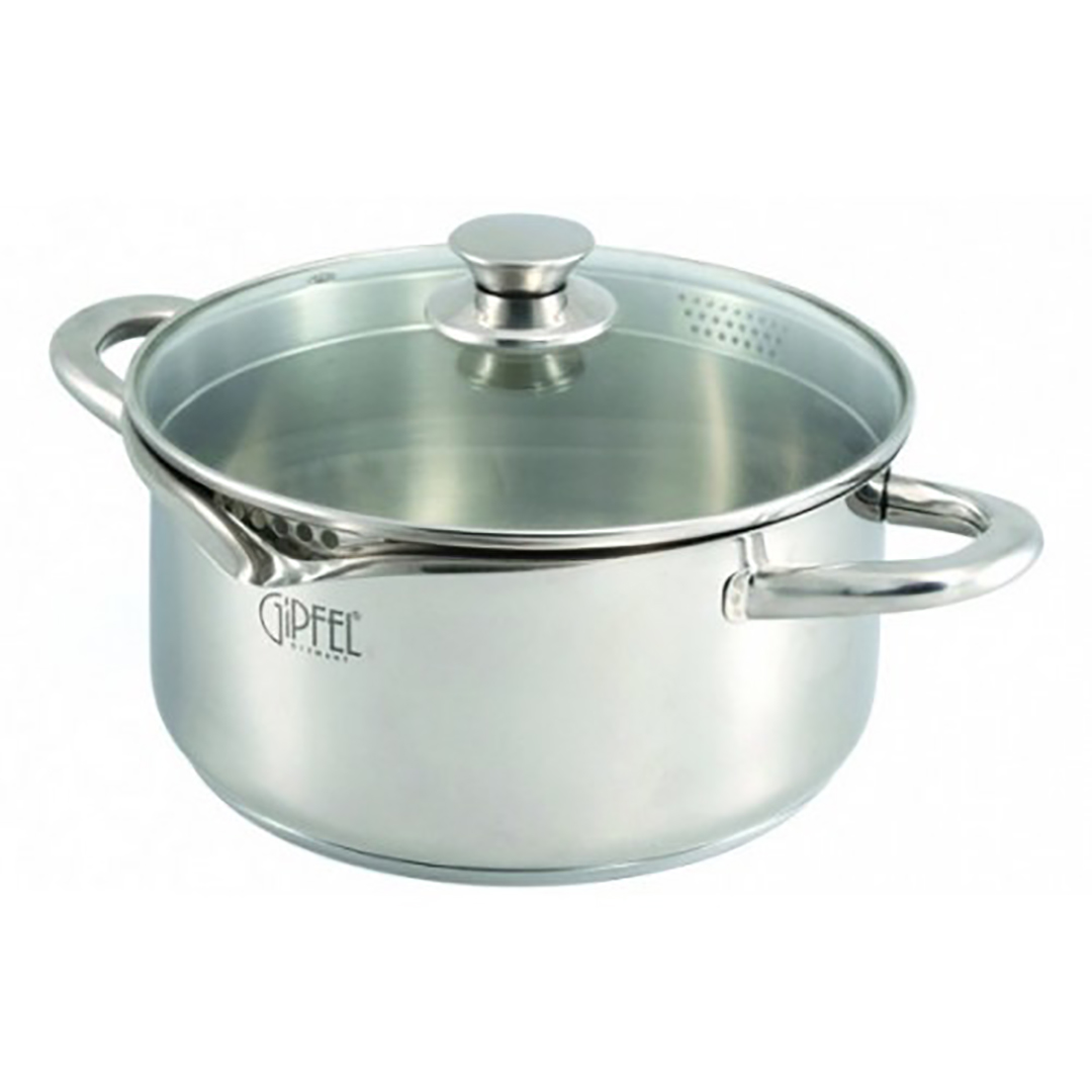 puodas-gipfel-1249 GIPFEL Topf COCKTAIL 1248 | 3 L, 20 cm, Deckel mit Abgießfunktion, Induktionsgeeignet – Bild 1