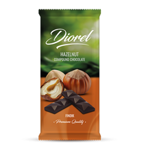 DIOREL Šokoladas su lazdynų riešutais, 80 g | Turkų gamybos, Kreminis skonis
