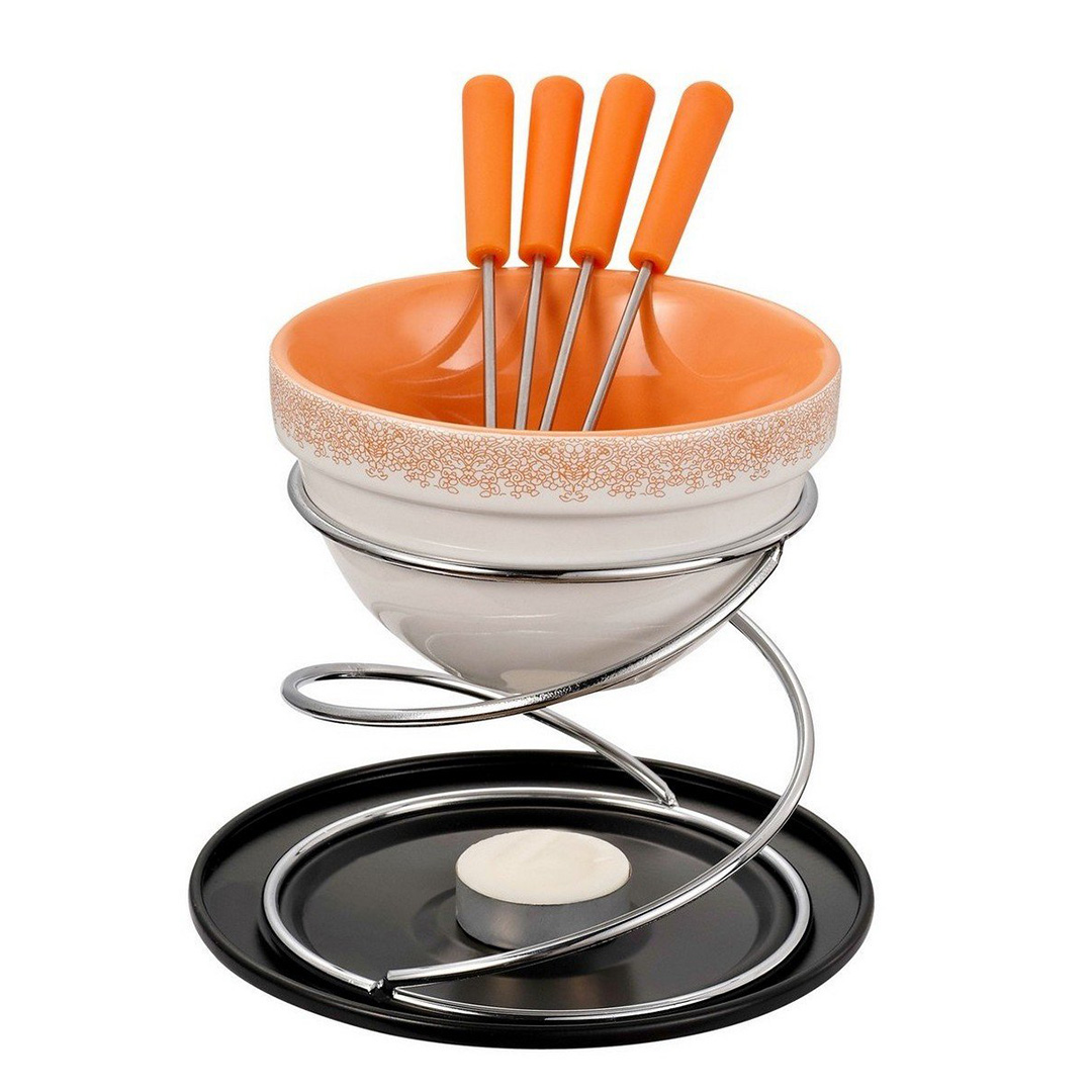 sokolado-fondiu-gipfel-1904 GIPFEL Schokoladen-Fondue Set MINOR 1904 | 350 ml, für 4 Personen, Keramik und Stahl – Bild 1
