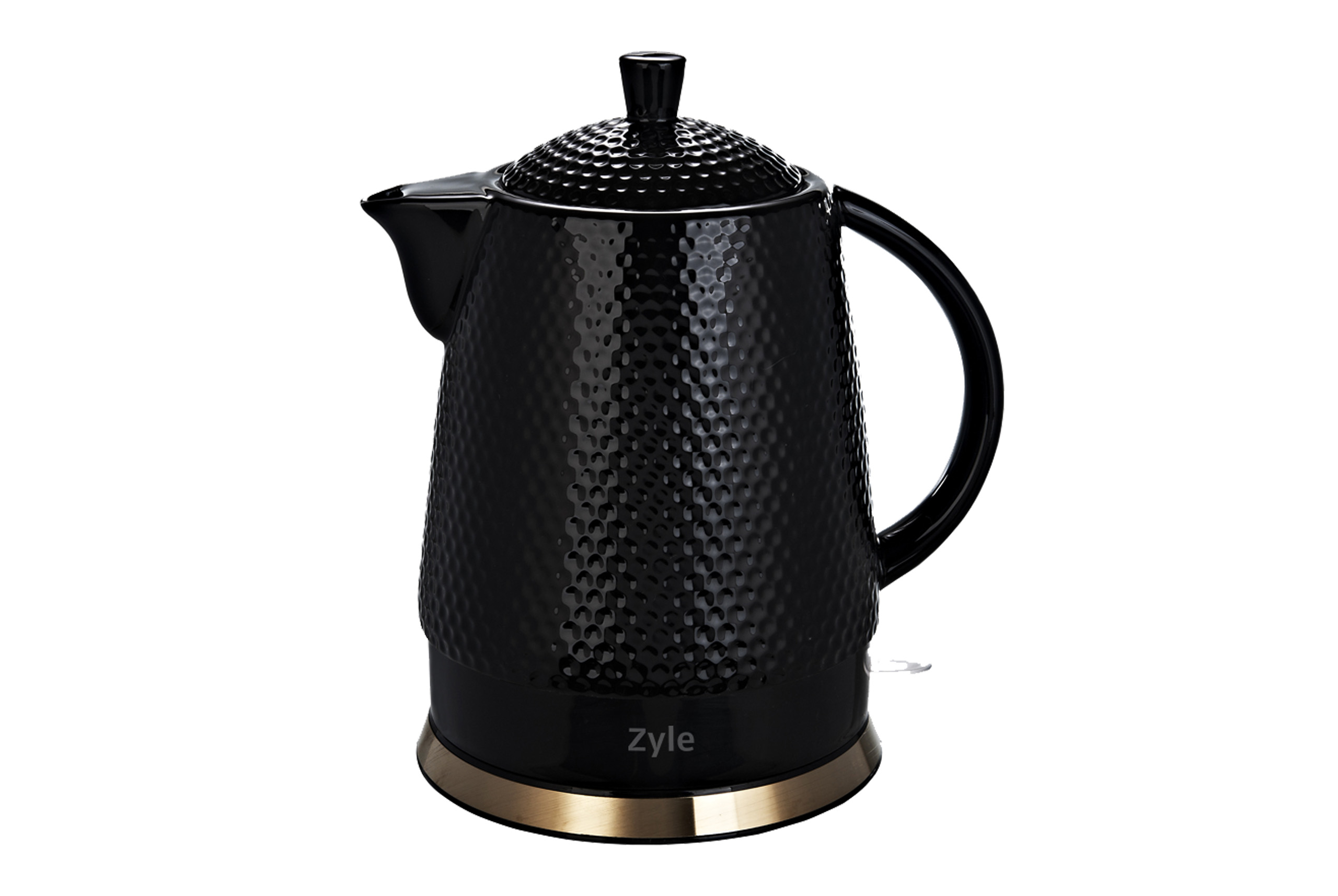 virdulys-ZY19KWG ZYLE Keramik-Wasserkocher ZY19KWG | 1,5 L, 1200 W, Weiß/Gold, Schadstofffrei – Bild 1