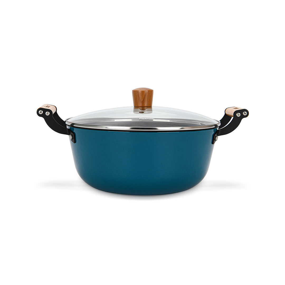 emaliuotas-ketaus-puodas-fissman-4014 Fissman SEAGREEN Topf aus leichtem Gusseisen | 24 cm / 4 L, Mit Antihaftbeschichtung – Bild 1