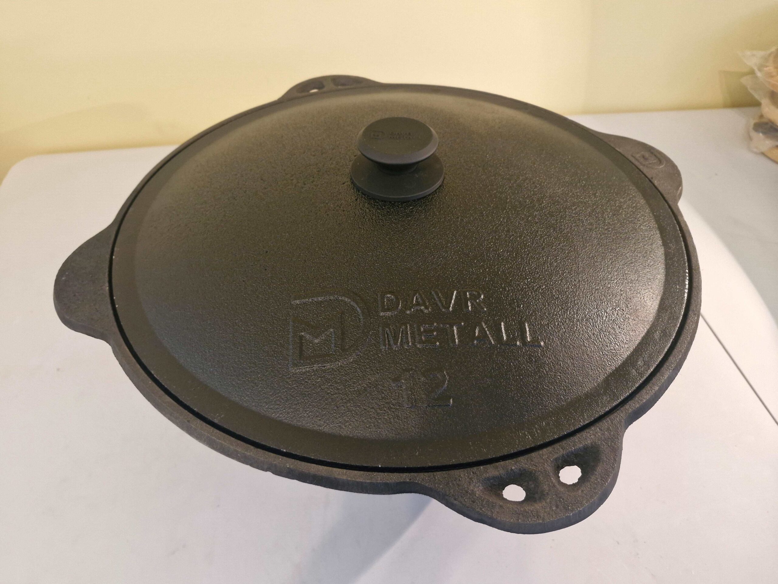 20260125_102601 Usbekischer Gusseisen-Kazan DARV METAL | 12,0 L, Geschliffene Innenseite, Flacher Boden – Bild 1