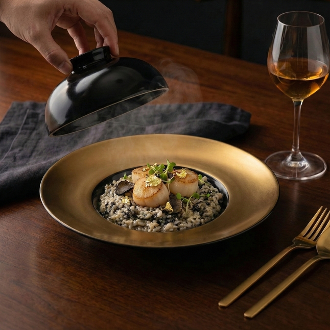 BergHOFF Serviravimo Rinkinys BergHOFF Serviravimo Rinkinys (Lėkštė ir Dubuo) Gem Black & Gold | Moderni prabanga