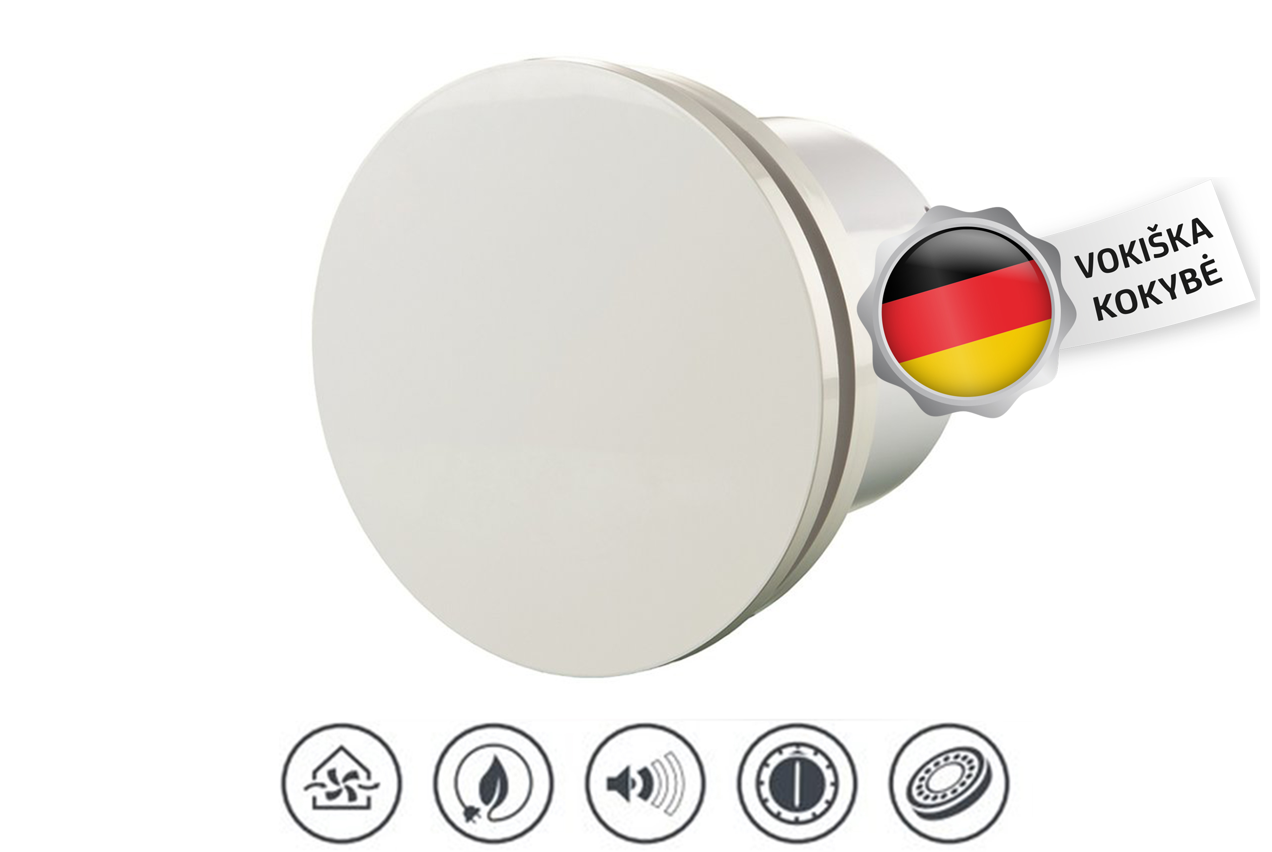 t Abluftventilator Vlano S-125 T Rund (mit Zeitschaltuhr) ⌀125 – Bild 1