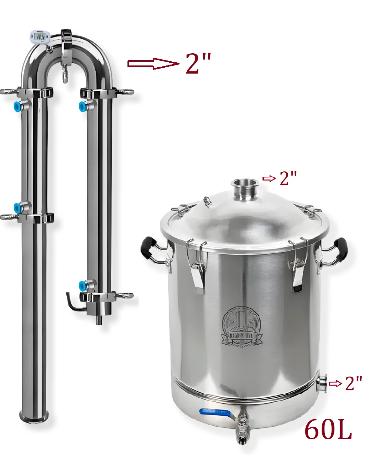 60L Magnum Turbo 60L 2" MAGNUM TURBO-Destillierapparat – Bild 1