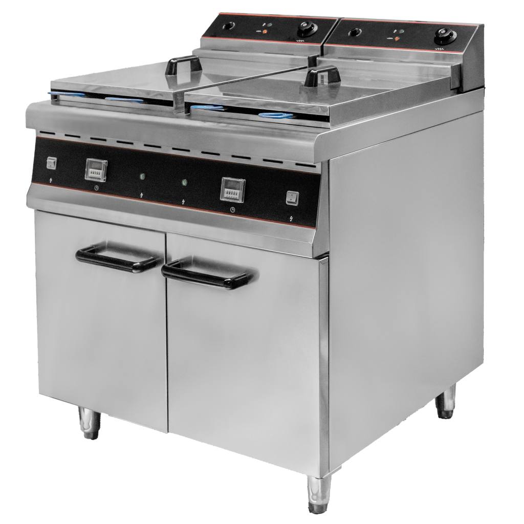 Frytkownica-dwukomorowa-z-szafka-Mega-M-HEF-26-2-MTP000599-1 Dviejų kamerų elektrinė gruzdintuvė su spintele Mega-M (2x26 l)