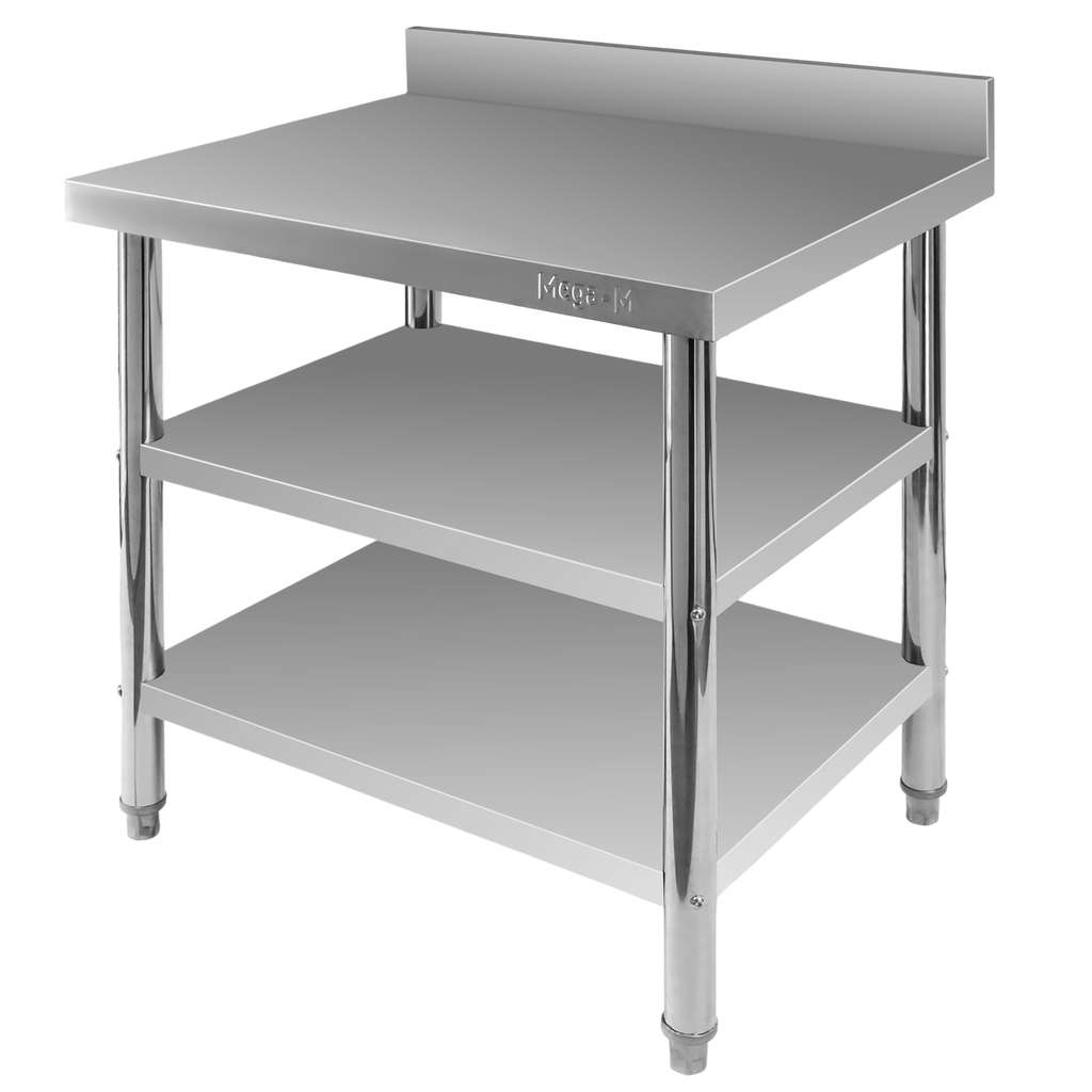 Stol-gastronomiczny-ze-stali-nierdzewnej-przyscienny-z-2-polkami-Mega-M-X-STANDARD-80-7 Gastronominis stalas Mega-M 80x60x85 cm