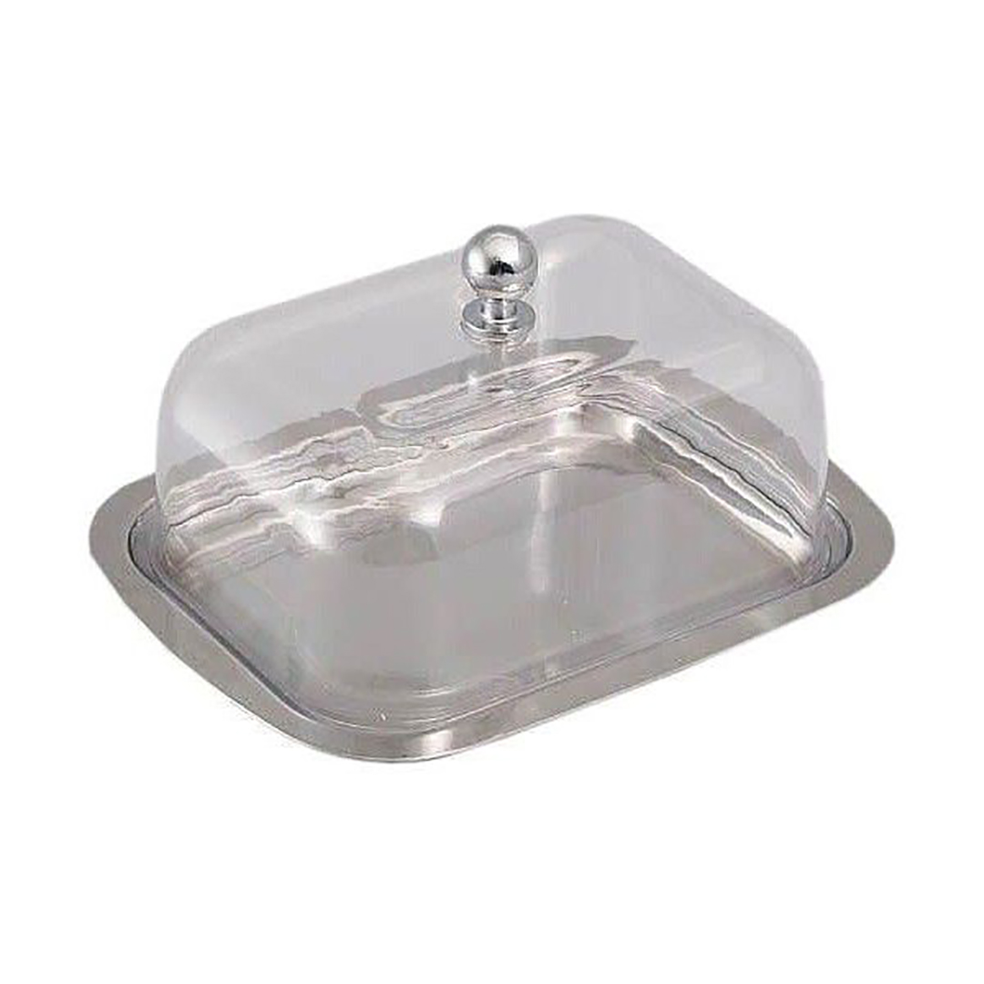 sviestine-gipfel-5517 GIPFEL Butterdose mit Acryldeckel 5517 | 15x12 cm, Edelstahl 18/10 – Bild 1