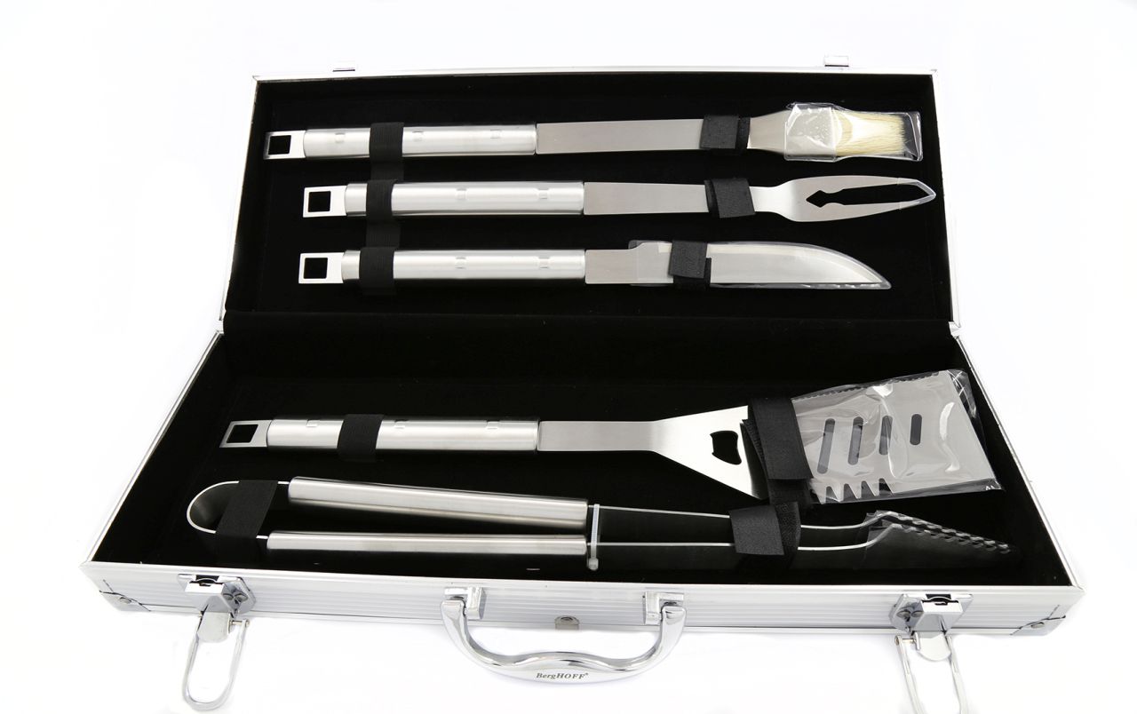 berghoff-1108180 BergHOFF 6-teiliges Grillbesteck-Set Cubo im Koffer | Edelstahl – Bild 1